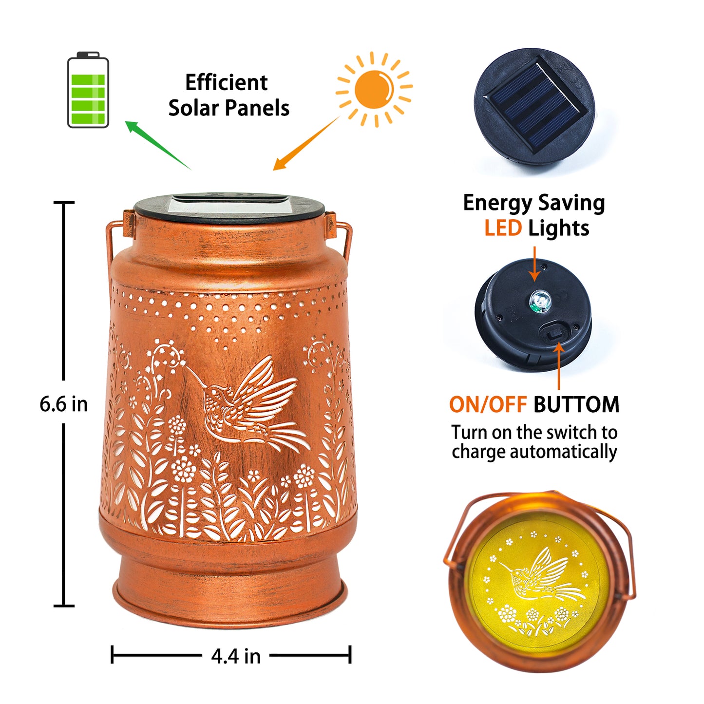 2 Pack Hummingbird Solar Lanterns Outdoor Waterproof Hanging Solar Lights Hummingbird Gifts for Women Men Metal Decorative LED Lights for Garden Decor,Yard,Patio,Lawn,Tabletop,Pathway,Landscape