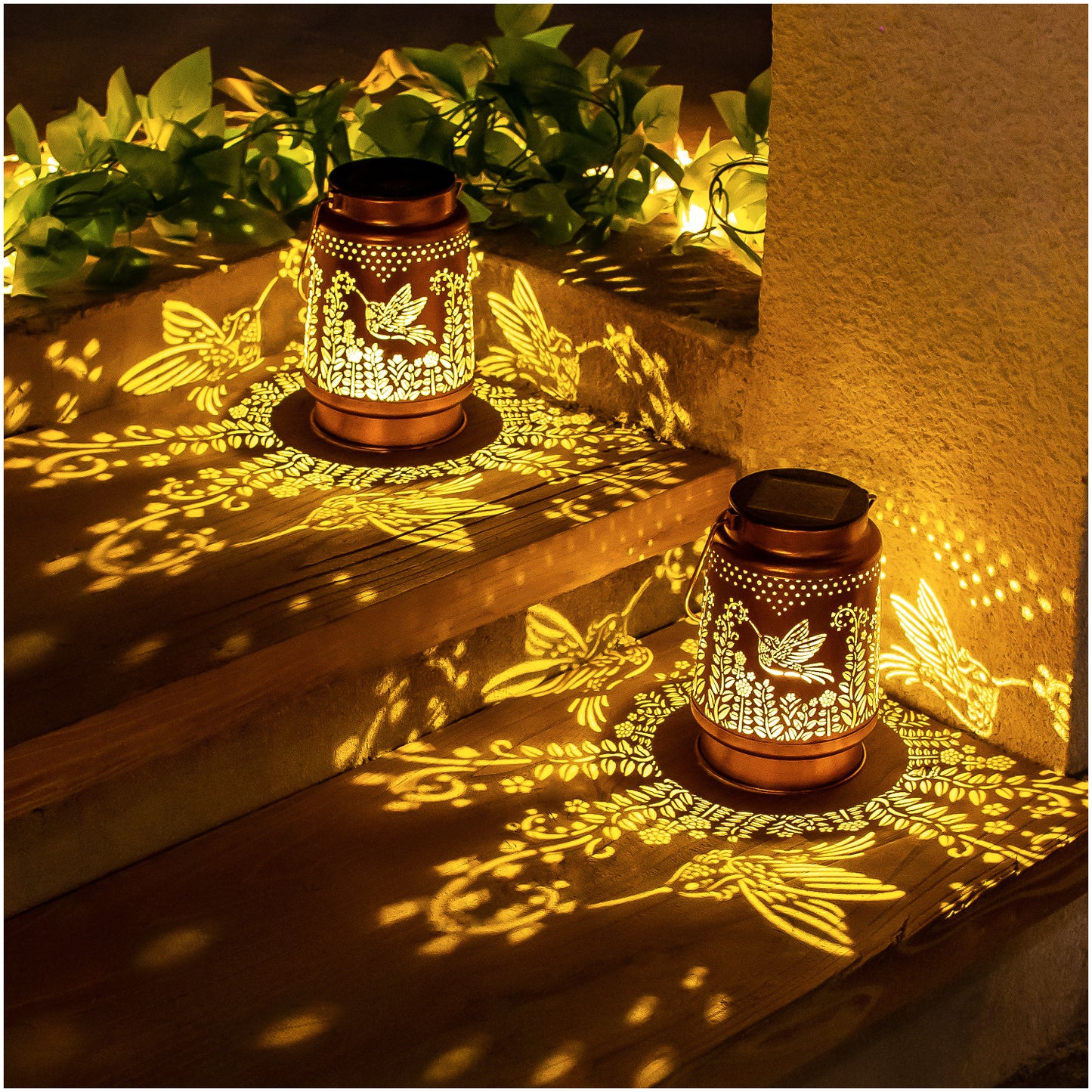 Hummingbird Solar Lanterns Outdoor Waterproof Hanging Solar Lights Hummingbird Gifts for Women Men Metal Decorative LED Hummingbird Lanterns for Garden Decor,Yard,Patio,Lawn,Tabletop,Pathway,Landscape