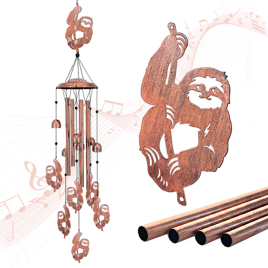 Sloth Wind Chimes Outdoor Sloth Gifts for Women/Men/Mom/Wife/Grandma Birthday Gifts Memorial Gift Metal WindChimes for Outside/Indoors, Lawn, Patio, Home, Porch, Yard Decor, Garden Decorations