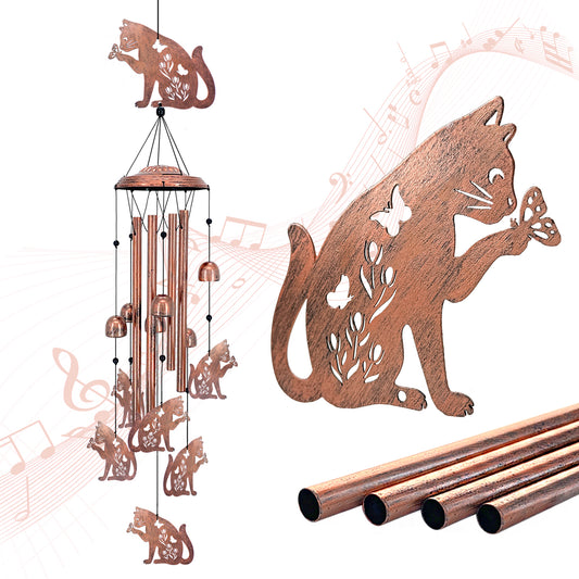 Cat Wind Chimes for Outside,Cat Gifts for Women/Men/Sympathy Gift/Memorial Gifts/Festival Birthday Gifts Metal windchimes Outdoors/Indoors,Patio Decor,Garden Decor,Yard Decor,Home Decor,Porch