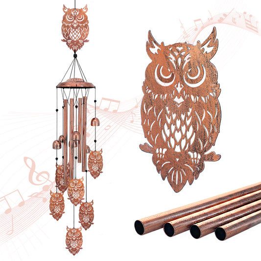 Owl Wind Chimes Outdoor Owl Gifts for Women/Men/Mom/Wife/Grandma Birthday Gifts Memorial Gift Metal WindChimes for Outside/Indoors, Lawn, Patio, Home, Porch, Yard Decor, Garden Decorations