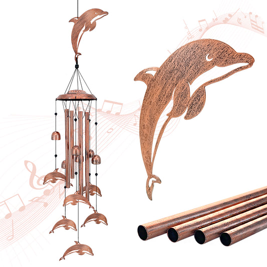 Dolphin Wind Chimes for Outside,Dolphin Gifts for Women/Men/Mom/Grandma/Sympathy gift/Memorial Gifts/Birthday Festival Gifts Metal windchimes outdoors/Indoors,patio decor,Garden Decor,Home,Porch