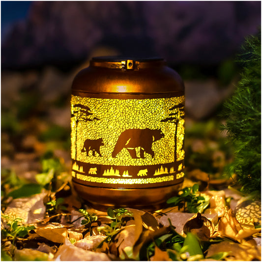 Bear Solar Lanterns Outdoor Waterproof,Hanging Solar Lights Bear Gifts for Women Men Metal LED Decorative Light for Yard,Patio,Lawn,Tabletop,Pathway,Landscape,Garden Decor