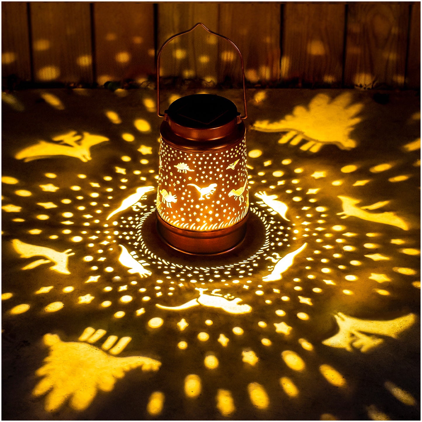 Dinosaur Solar Lanterns Outdoor Waterproof Hanging Solar Lights Dinosaur Gifts for Women Men Metal Decorative LED Dinosaur Lanterns for Garden Decor,Yard,Patio,Lawn,Tabletop,Pathway,Landscape