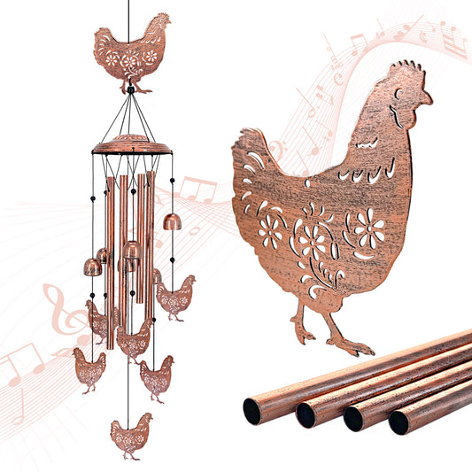 Chicken Wind Chimes for Outside,Chicken Gifts for Women/Men/Sympathy gift/Memorial Gifts/Birthday Festival Gifts Metal windchimes outdoors/Indoors,patio decor,Garden Decor,Home,Yard Decor