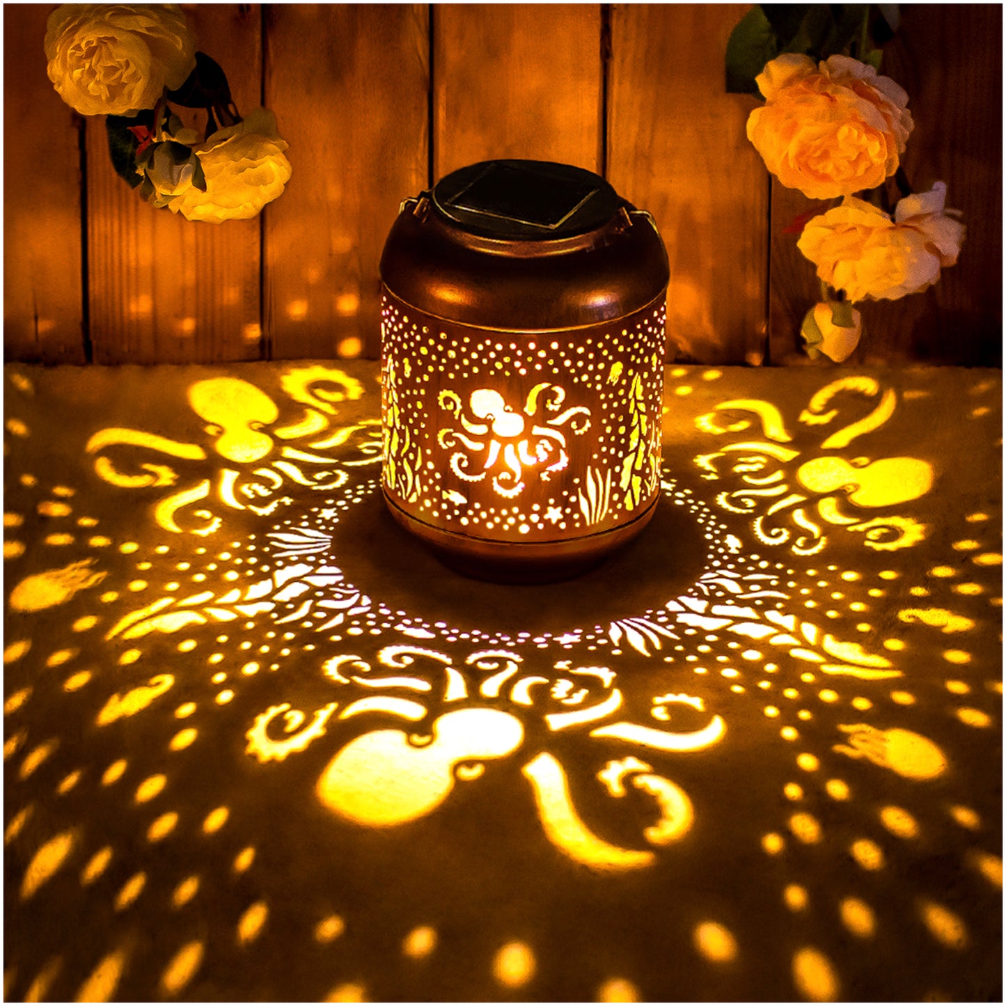 Octopus Solar Lanterns Outdoor Waterproof,Hanging Solar Lights Octopus Gifts for Women Men Metal LED Decorative Light for Yard,Patio,Lawn,Tabletop,Pathway,Landscape,Garden Decor