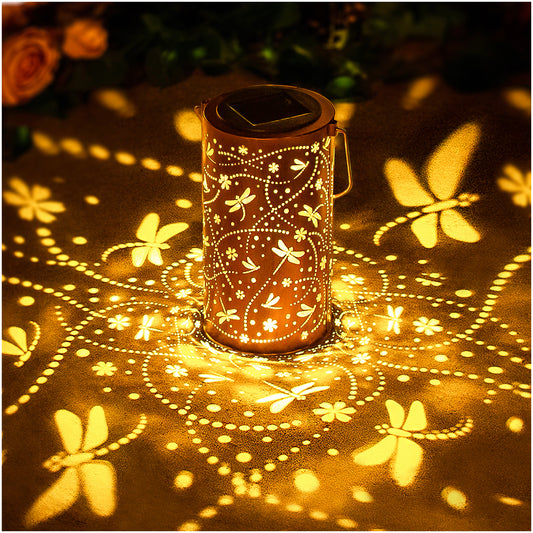 Dragonfly Solar Lanterns Outdoor Waterproof Hanging Solar Lights Dragonfly Gifts for Women Men Metal Decorative LED Dragonfly Lanterns for Garden Decor,Yard,Patio,Lawn,Tabletop,Pathway,Landscape