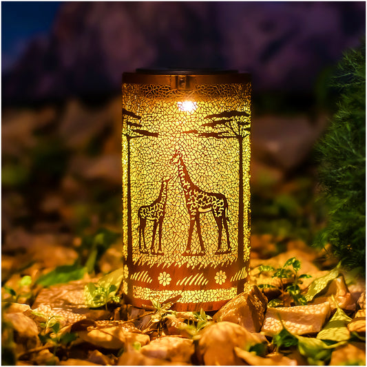 Giraffe Solar Lanterns Outdoor Waterproof Hanging Solar Lights Giraffe Gifts for Women Men Metal Decorative LED Giraffe Lanterns for Garden Decor,Yard,Patio,Lawn,Tabletop,Pathway,Landscape