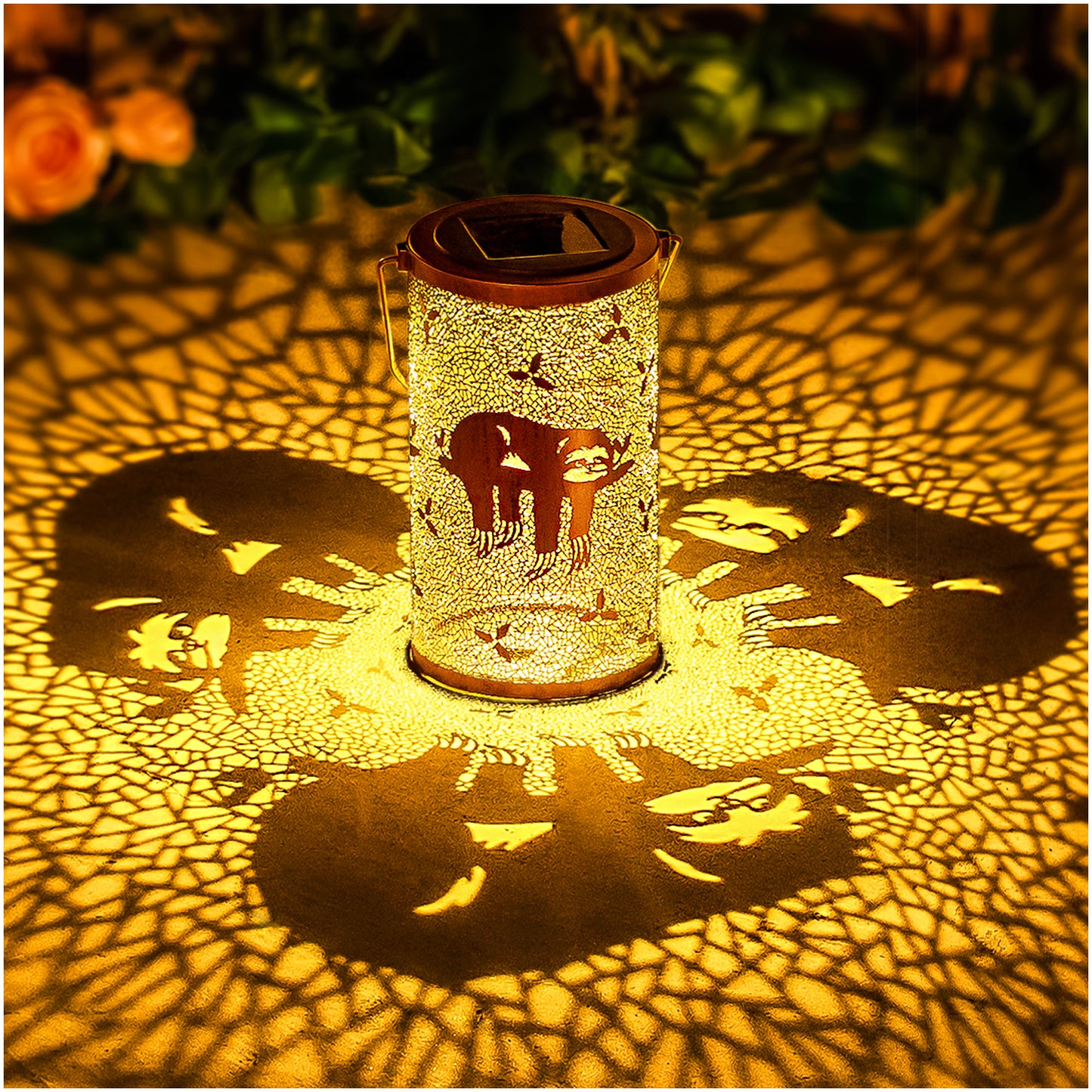 Sloth Solar Lanterns Outdoor Waterproof Hanging Solar Lights Sloth Gifts for Women Men Metal Decorative LED Sloth Lanterns for Garden Decor,Yard,Patio,Lawn,Tabletop,Pathway,Landscape