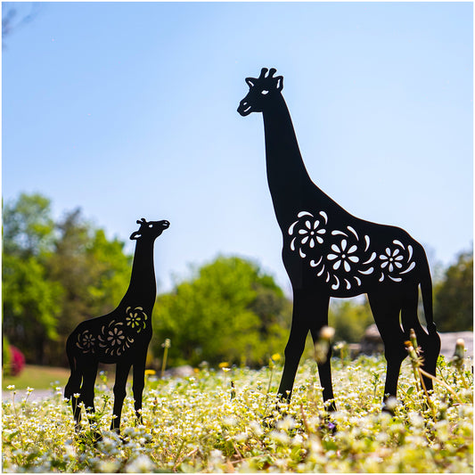 Giraffe Metal Garden Stakes Decorative,Giraffe Gifts for Women/Men/Giraffe Lovers Gifts,Black Giraffe Silhouette Statues Garden Decor for Outside,Outdoor Decor,Yard Art,Patio,Lawn Ornaments