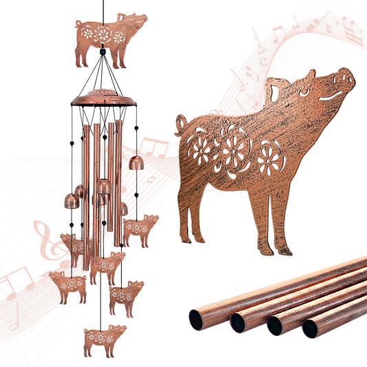 Pig Wind Chimes for Outside,Pig Gifts for Women/Men/Sympathy Gift/Memorial Gifts/Festival Birthday Gifts Metal windchimes Outdoors/Indoors,Patio Decor,Garden Decor,Yard Decor,Home Decor,Porch