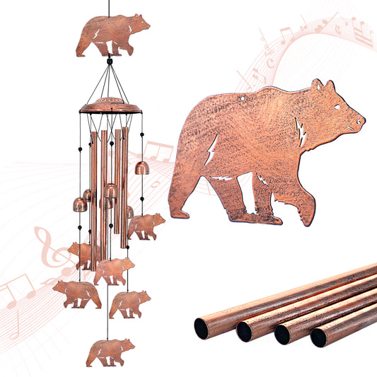 Bear Wind Chimes for Outside,Bear Gifts for Women/Men/Sympathy Gift/Memorial Gifts/Festival Birthday Gifts Metal windchimes Outdoors/Indoors,Patio Decor,Garden Decor,Yard Decor,Home Decor,Porch