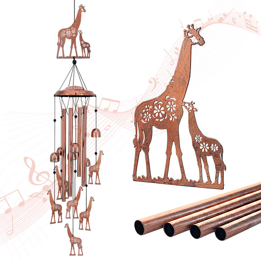 Giraffe Wind Chimes Outdoor Giraffe Gifts for Women/Men/Mom/Wife/Grandma Birthday Gifts Memorial Gift Metal WindChimes for Outside/Indoors, Lawn, Patio, Home, Porch, Yard Decor, Garden Decorations