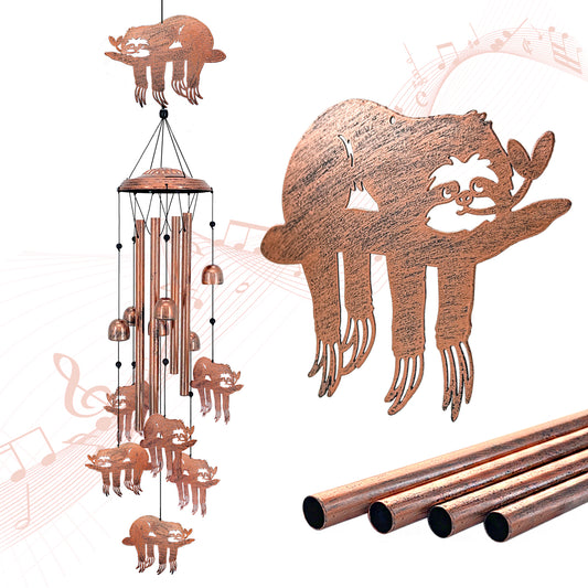 Sloth Wind Chimes for Outside,Sloth Gifts for Women/Men/Sympathy gift/Memorial Gifts/Birthday Festival Gifts Metal windchimes outdoors/Indoors,patio decor,Garden Decor,Home,Yard Decor