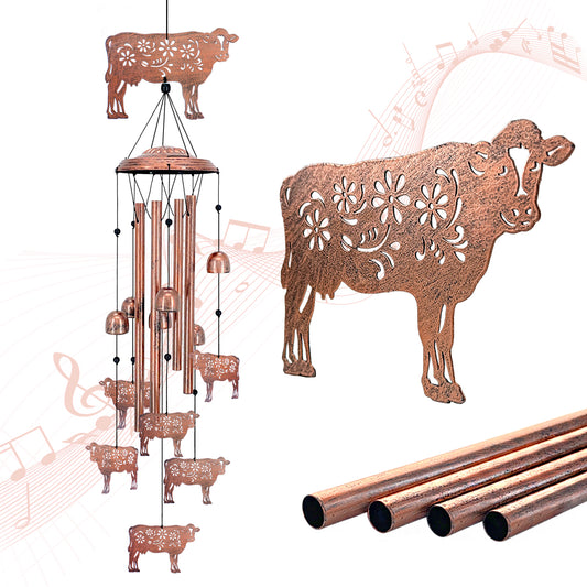 Cow Wind Chimes for Outside,Cow Gifts for Women/Men/Sympathy Gift/Memorial Gifts/Festival Birthday Gifts Metal windchimes Outdoors/Indoors,Patio Decor,Garden Decor,Yard Decor,Home Decor,Porch