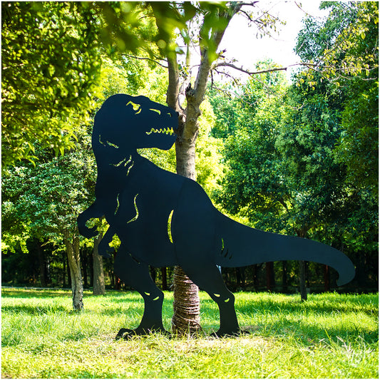 8.8ft Dinosaur Outdoor Decor Dinosaur Gifts for Men/Dad/Women Metal Dinosaur Silhouette Statues Garden Decor for Outside,Yard Art,Forests,Yard Display,Lawn Decorations