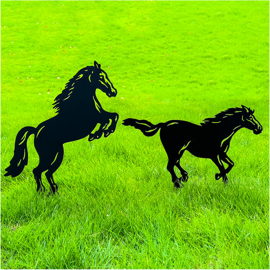 Horse Metal Decorative Garden Stakes Horse Gifts for Women/Men Horse Lovers Gifts Silhouette Statues for Yard Art, Outside, Patio, Outdoor Decor, Garden Decorations, Lawn Ornaments