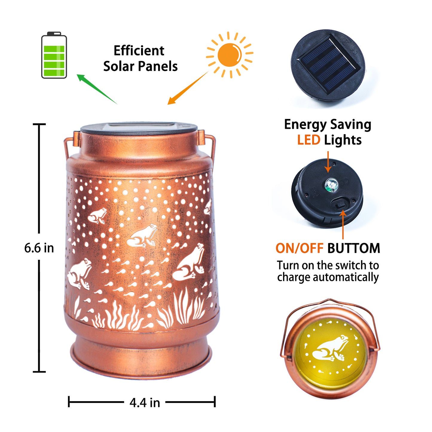 Frog Solar Lanterns Outdoor Waterproof Hanging Solar Lights Frog Gifts for Women Men Metal Decorative LED Frog Lanterns for Garden Decor,Yard,Patio,Lawn,Tabletop,Pathway,Landscape