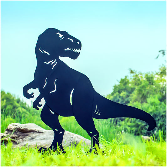 4.16ft Dinosaur Outdoor Decor Dinosaur Gifts for Men/Dad/Women Metal Dinosaur Silhouette Statues Garden Decor for Outside,Yard Art,Forests,Yard Display,Lawn Decorations