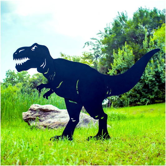 6ft Dinosaur Outdoor Decor Dinosaur Gifts for Men/Dad/Women Metal Dinosaur Silhouette Statues Garden Decor for Outside,Yard Art,Forests,Yard Display,Lawn Decorations