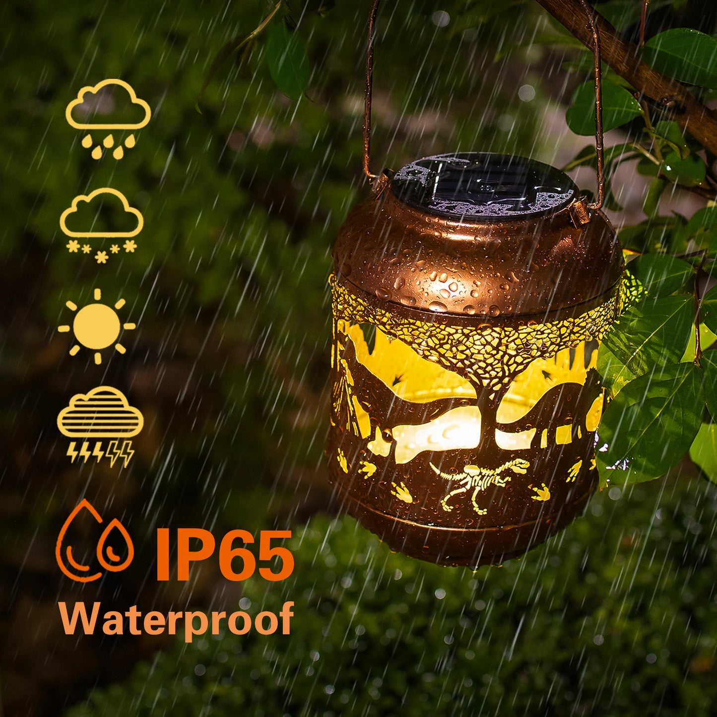 Dinosaur Solar Lanterns Outdoor Waterproof,Hanging Solar Lights Dinosaur Gifts for Women Men Metal LED Decorative Light for Yard,Patio,Lawn,Tabletop,Pathway,Landscape,Garden Decor