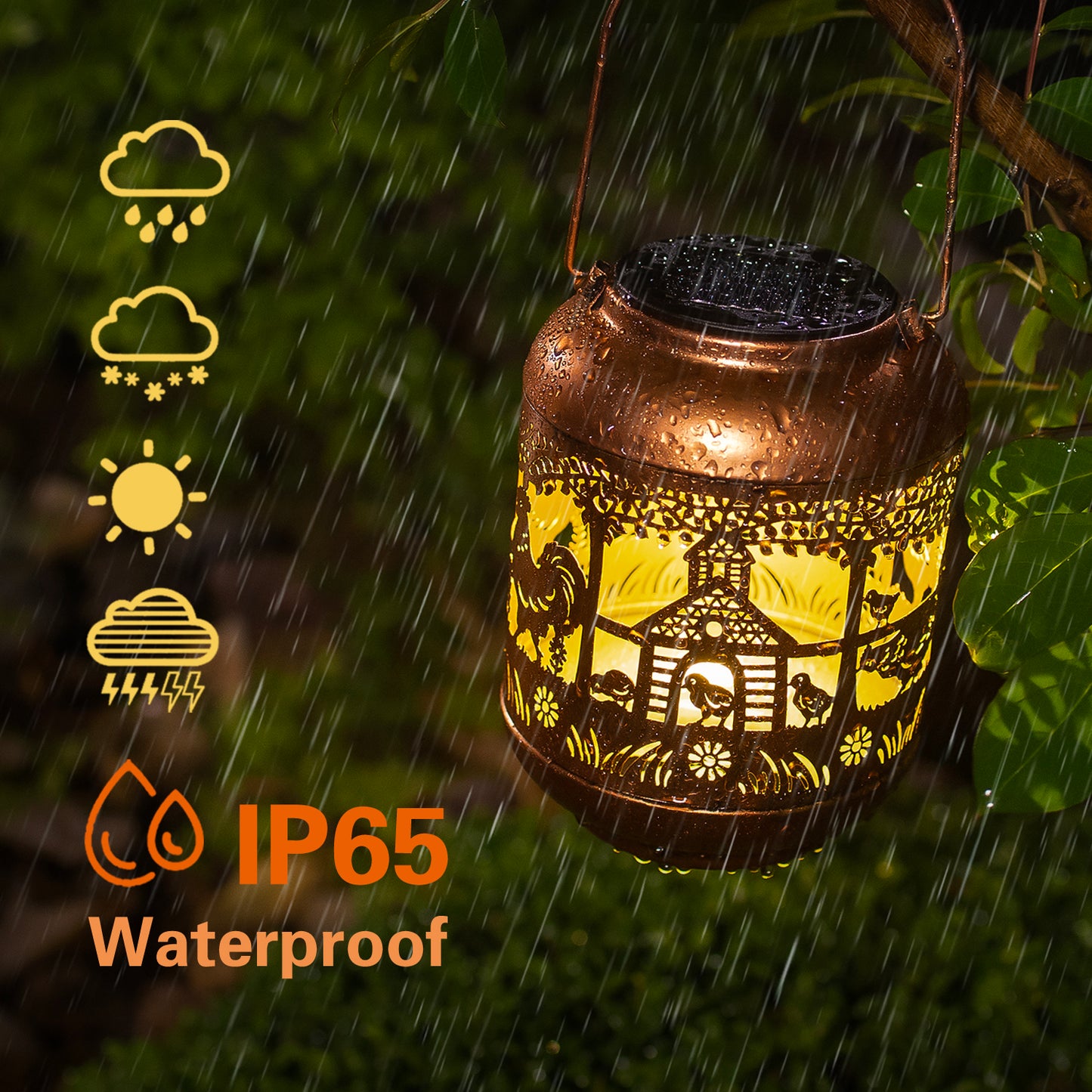 2 Pack Chicken Solar Lanterns Outdoor Waterproof,Hanging Solar Lights Chicken Gifts for Women Men Metal LED Decorative Light for Yard,Patio,Lawn,Tabletop,Pathway,Landscape,Garden Decor