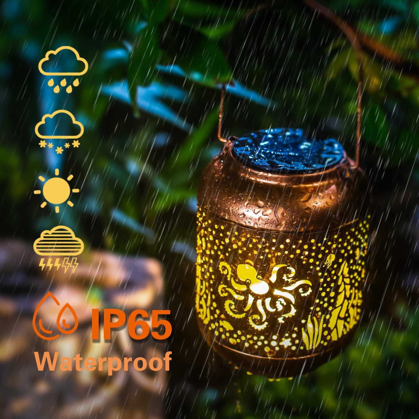 Octopus Solar Lanterns Outdoor Waterproof,Hanging Solar Lights Octopus Gifts for Women Men Metal LED Decorative Light for Yard,Patio,Lawn,Tabletop,Pathway,Landscape,Garden Decor