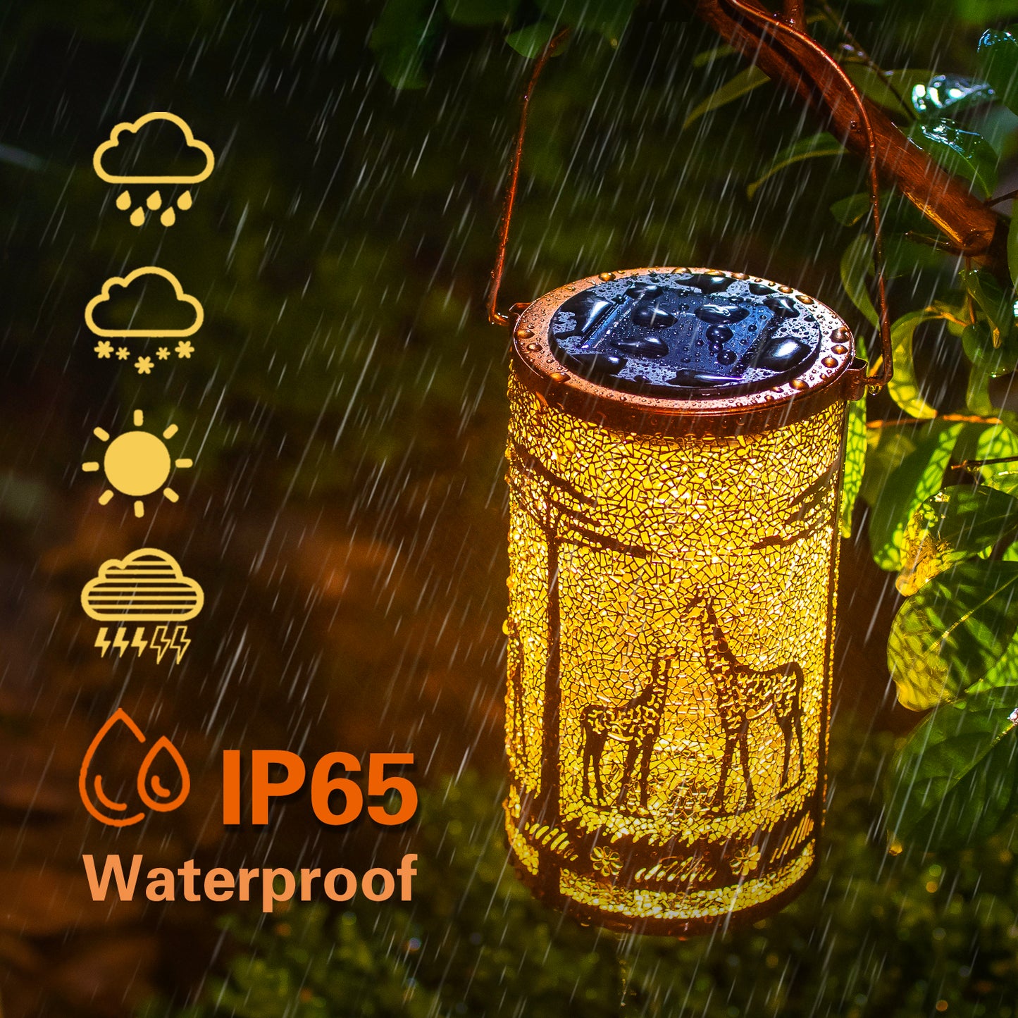 2 Pack Giraffe Solar Lanterns Outdoor Waterproof Hanging Solar Lights Giraffe Gifts for Women Men Metal Decorative LED Giraffe Lanterns for Garden Decor,Yard,Patio,Lawn,Tabletop,Pathway,Landscape