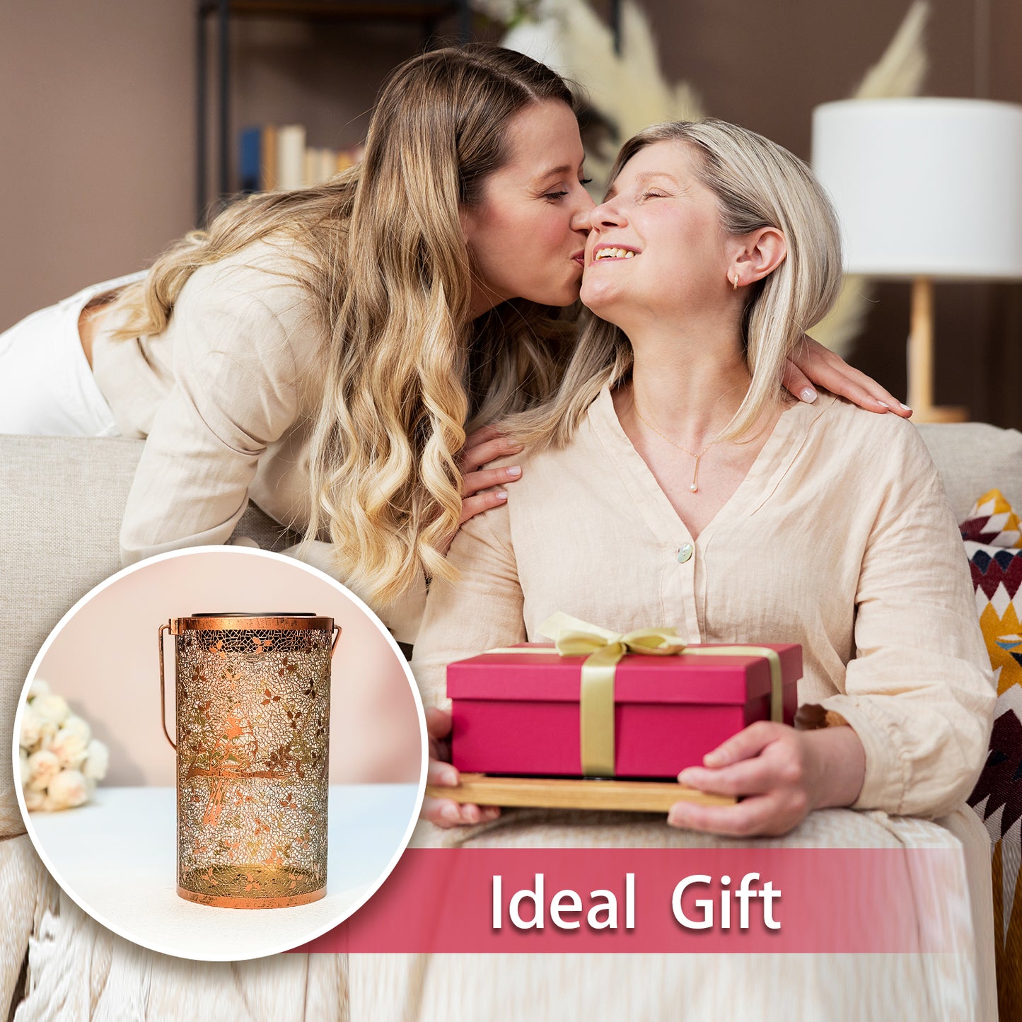 2 Pack Cardinal Outdoor Solar Hanging Lanterns Waterproof LED Solar Lights Metal Decorative Lanterns for Garden, Patio, Courtyard, Backyard, Yard Decor Unique Cardinal Gifts for Women Gardening