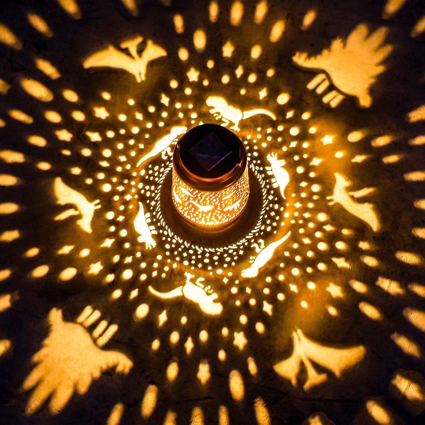 Dinosaur Solar Lanterns Outdoor Waterproof Hanging Solar Lights Dinosaur Gifts for Women Men Metal Decorative LED Dinosaur Lanterns for Garden Decor,Yard,Patio,Lawn,Tabletop,Pathway,Landscape