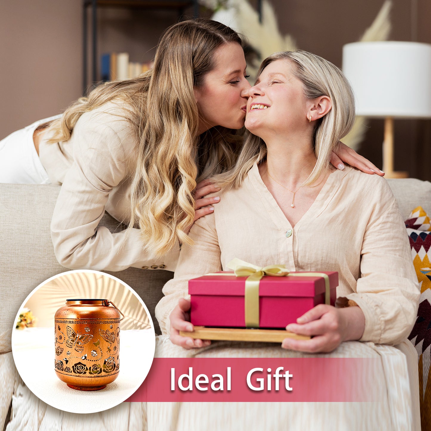 2 Pack Butterfly Outdoor Solar Hanging Lanterns Waterproof LED Solar Lights Metal Decorative Lanterns for Garden, Patio, Courtyard, Backyard, Yard Decor Unique Butterfly Gifts for Women Gardening