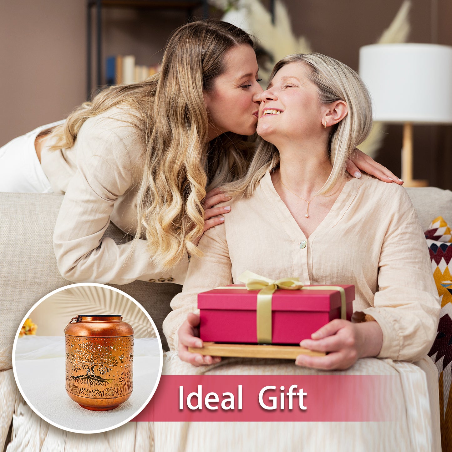 2 Pack Tree of Life Outdoor Solar Hanging Lanterns Waterproof LED Solar Lights Metal Decorative Lanterns for Garden, Patio, Courtyard, Backyard, Yard Decor Unique Tree of Life Gifts for Women Gardening