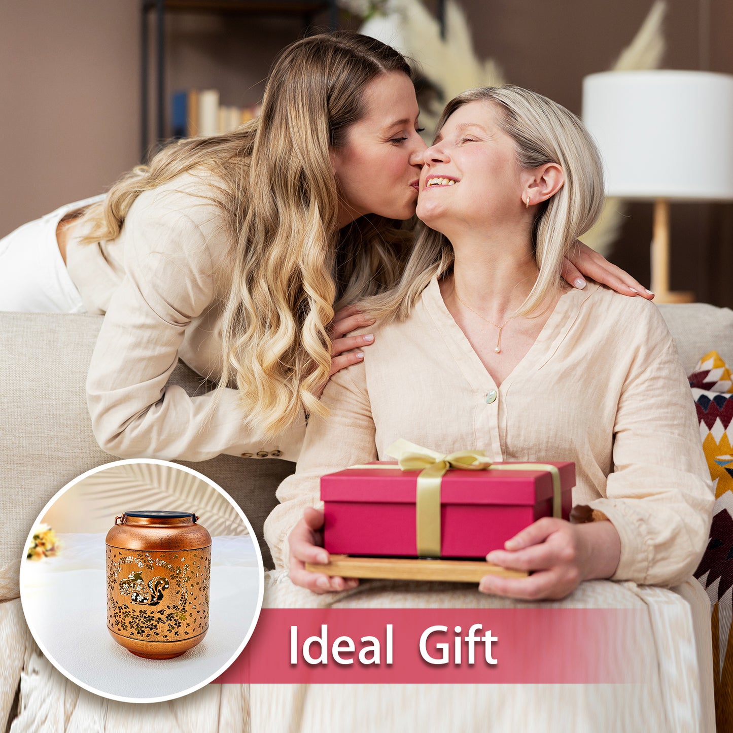 2 Pack Squirrel Solar Lanterns Outdoor Waterproof Hanging Solar Lights Squirrel Gifts for Women Men Metal Decorative LED Lanterns for Yard, Patio, Lawn, Tabletop, Pathway, Landscape, Garden Decor